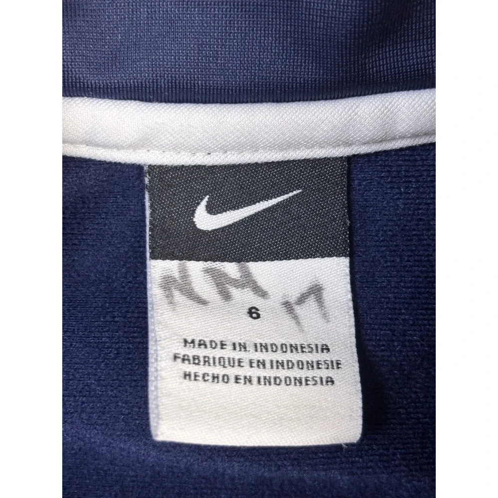 Nike Boys Track Jacket Navy Blue Full Zip Spellout Logo Size 6 8552-818-111